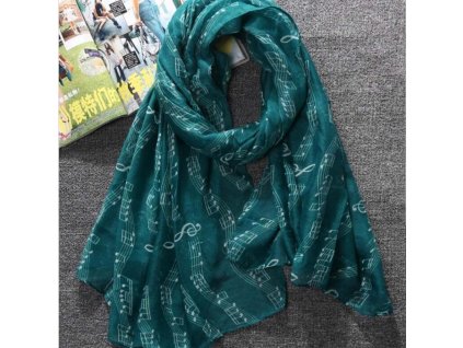 31012 sal s potiskem notove osnovy zeleny