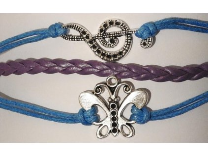 31201 naramek s motylkem a klicem modro fialovy