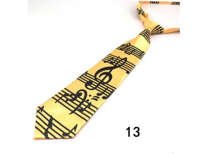 31285 kravata zluta s houslovym klicem