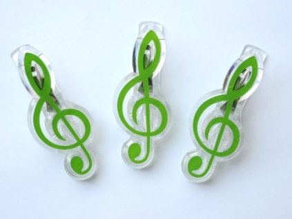 32092 klipsna na noty houslovy klic zelena