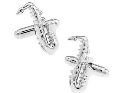 32761 manzetove knoflicky saxofon stribrne