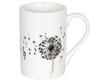 32905 hrnek s pampeliskou a notami dvojite espresso bily