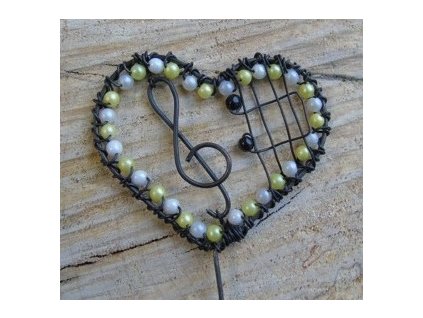 Zápich Klíč k tvému srdci dvoubarevný