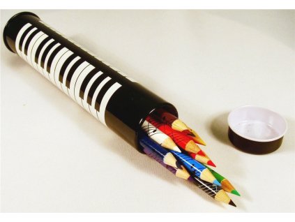 12 pastelek v plechové dóze s klaviaturou