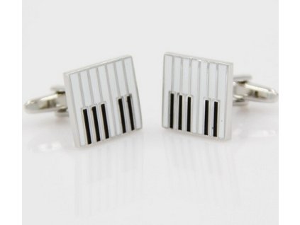 Manžetové knoflíčky KLAVIATURA stříbrné