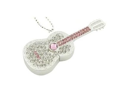 34093 usb flash disk 32 gb ozdobna kytara barva stribrna