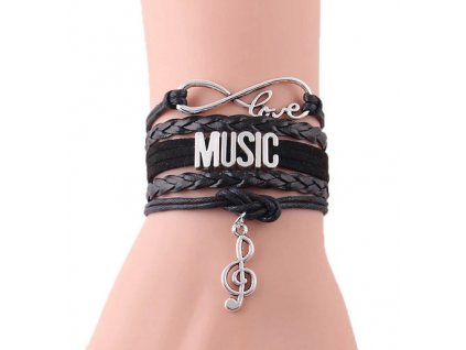 Náramek MUSIC LOVE černý