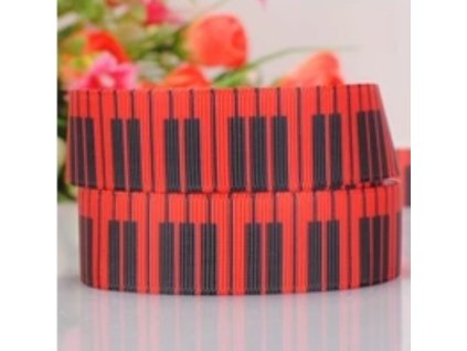 Dekorativní ozdobná stuha KLAVIATURA červená