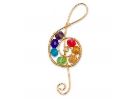 Ozdoba Houslový klíč s kamínky