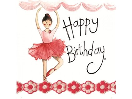 Embosované přání do obálky Happy Birthday Ballerina