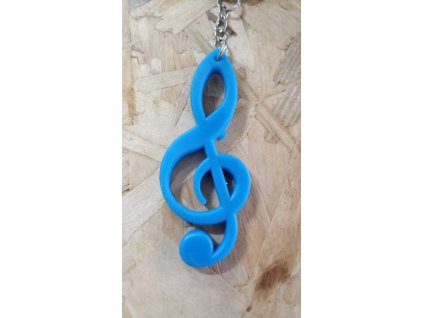 Přívěsek na klíče houslový klíč modrý 2