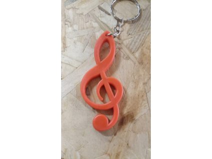 Přívěsek na klíče houslový klíč červený 2