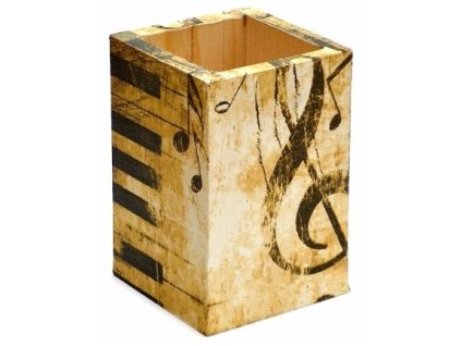 Dřevěný stojánek na tužky hudební