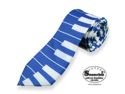 Kravata KLÁVESY modrá