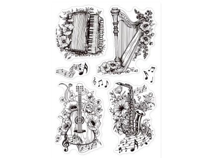 Razítko silikonové HUDEBNÍ NÁSTROJE 6