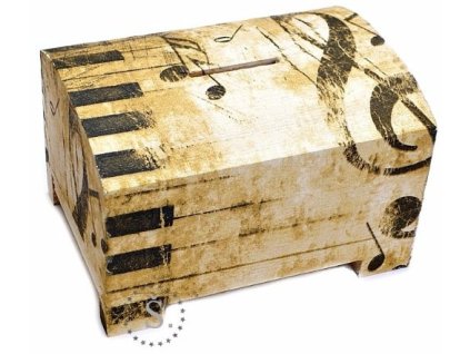 Dřevěná pokladnička hudební