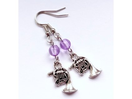 Náušnice LESNÍ ROH s korálkem