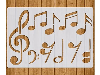 Šablona na kreslení not a hudebních symbolů