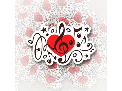 Samolepka HUDEBNÍ SRDCE (3)