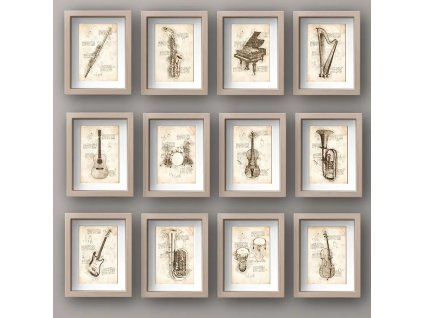 Hudební nástroje nástěnné dekorace