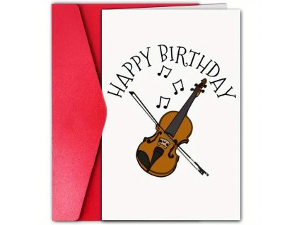 Houslový narozeninový pozdrav s notami