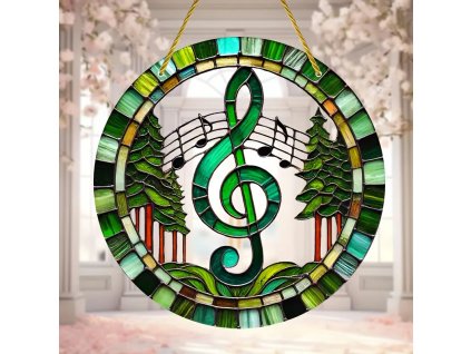 Dekorace HOUSLOVÝ KLÍČ zelený