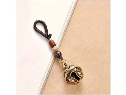 Vintage měděný zvonek na klíčenku