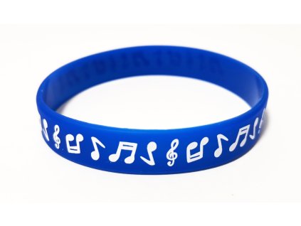 Silikonový náramek HUDEBNÍ SYMBOLY modrý