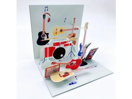 3D Pop Up Přání HUDEBNÍ NÁSTROJE