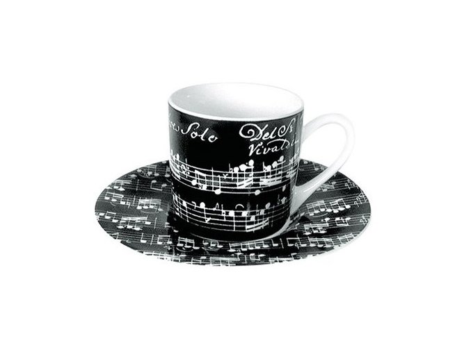 25801 hrnek s partiturou vivaldi espresso cerny s podsalkem