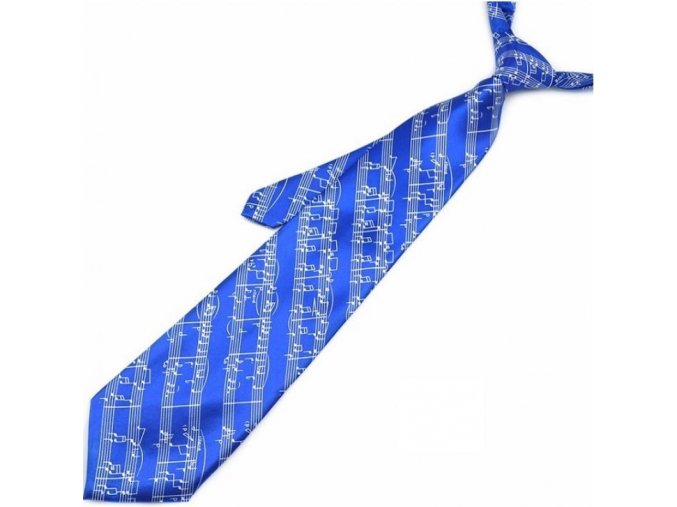 31597 kravata modra s bilou partiturou