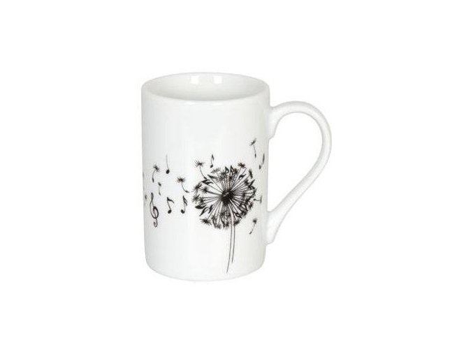 32905 hrnek s pampeliskou a notami dvojite espresso bily