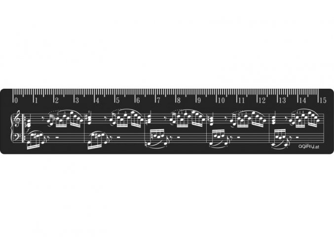 Pravítko PARTITURA černé 15 cm