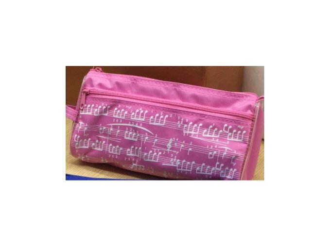 Pouzdro do hudebky PARTITURA růžové (bílá partitura), 2. jakost