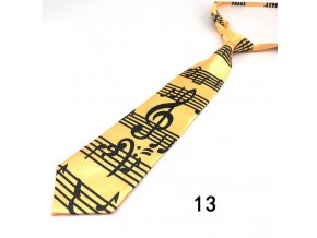 31285 kravata zluta s houslovym klicem
