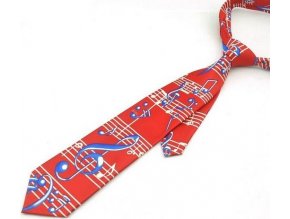32632 kravata hudebni symboly cervena