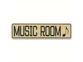 Vintage plechová cedule MUSIC ROOM