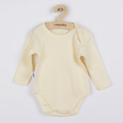 Dojčenské bavlnené body s dlhým rukávom New Baby Pastel béžové