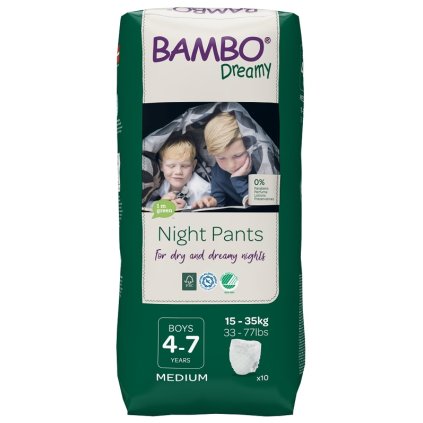 BAMBO Dreamy Night Pants Nohavičky plienkové jednorazové Boys 4-7 rokov (15-35 kg) 10 ks