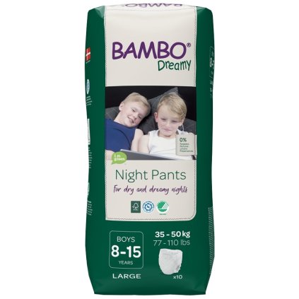 BAMBO Dreamy Night Pants Nohavičky plienkové jednorazové Boys 8-15 rokov (35-50 kg) 10 ks