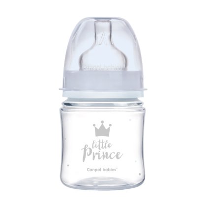 CANPOL BABIES Fľaša so širokým hrdlom Royal Baby 120 ml modrá