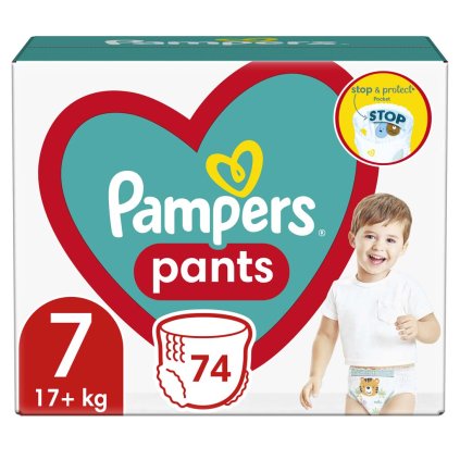 PAMPERS Pants Nohavičky plienkové jednorazové 7 (17 kg+) 74 ks - MEGA PACK