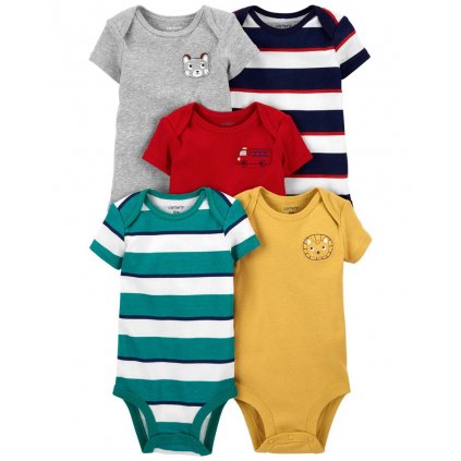 CARTER'S Body krátky rukáv Stripe chlapec LBB 5ks NB