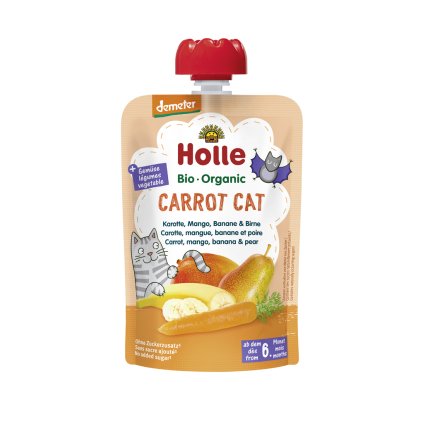 HOLLE Carrot Cat Bio pyré mrkva mango banán hruška 100 g (6+)