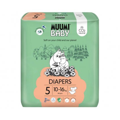 MUUMI Baby 5 Maxi+ 10-16 kg (44 ks), eko plienky