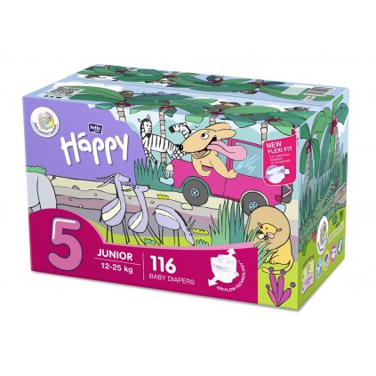 BELLA HAPPY Junior 5 Big TOY BOX (12-25 kg) 116 ks - jednorazové plienky