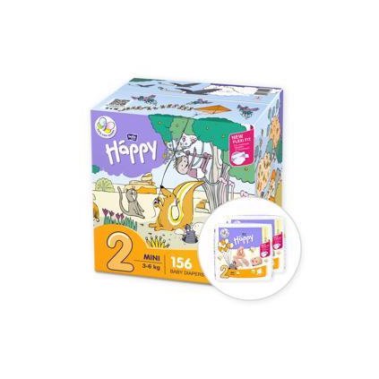 BELLA HAPPY Mini 2 Big TOY BOX (3-6 kg) 156 ks - jednorazové plienky