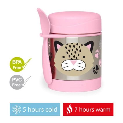 SKIP HOP Zoo Termoska na jedlo s lyžičko/vidličkou Leopard 325 ml, 12 m+