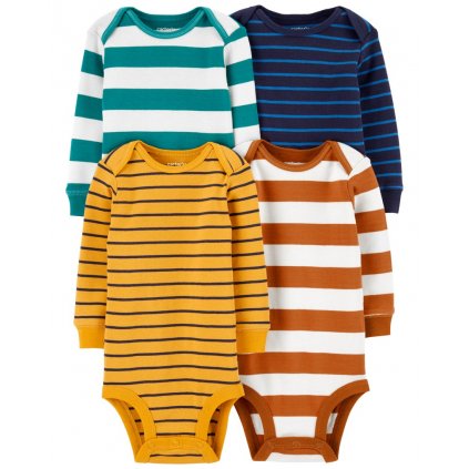 CARTER'S Body dl. rukáv Stripes chlapec 4ks