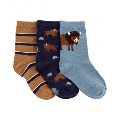 CARTER'S Ponožky Buffalo chlapec 3ks 3-12m